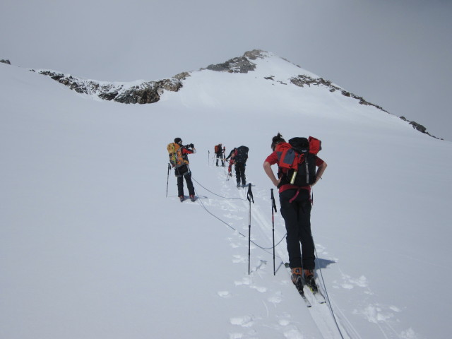Christoph, Siegbert, Klaus, Gudrun und Michaela am S&uuml;dlichen Malhamkees (6. Apr.)