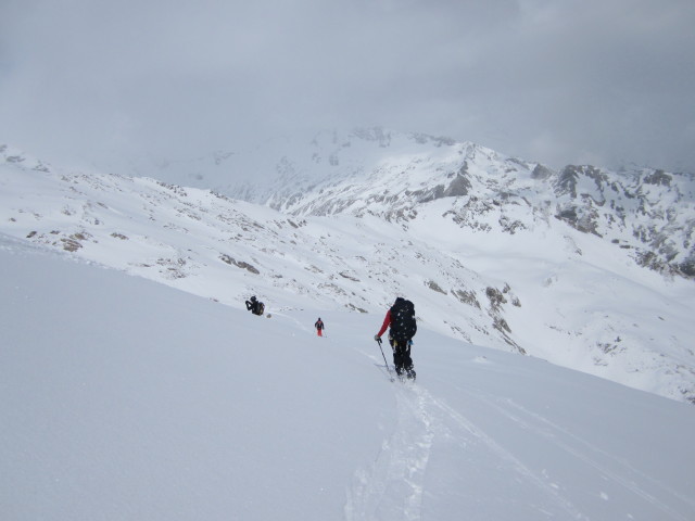 Norbert, Klaus und Gudrun zwischen S&uuml;dlichem Malhamkees und N&ouml;rdlichem Malhamkees (6. Apr.)