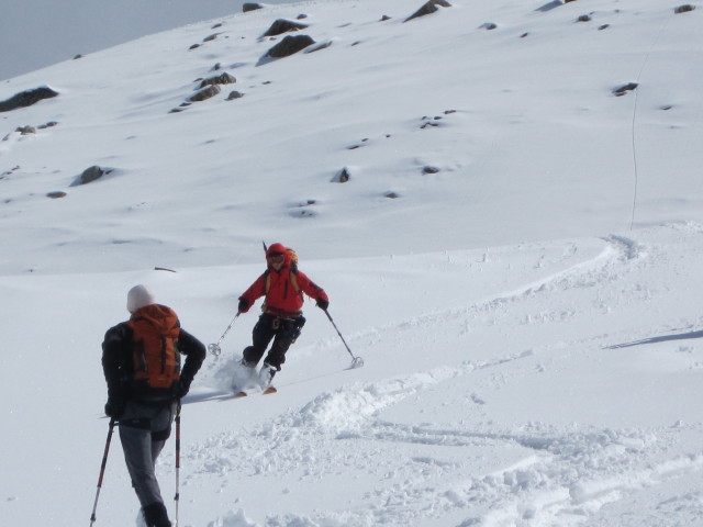 Siegbert und Christoph am N&ouml;rdlichen Malhamkees (6. Apr.)