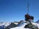 Norbert, Gerwalt, Christoph, Michaela, Gudrun, Klaus, ich und Siegbert am Rostocker Eck, 2.749 m (1. Apr.)