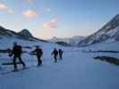 Siegbert, Gerwalt, Klaus und Christoph zwischen Essener-Rostocker-Hütte und Stredacher Winkl (3. Apr.)