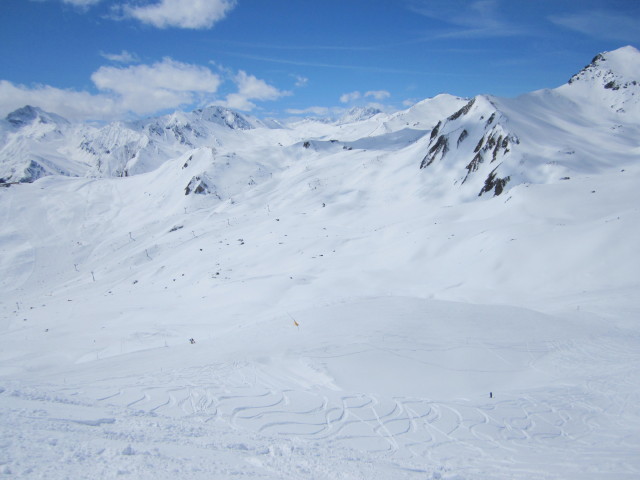 von der Bergstation der Visnitzbahn Richtung Südwesten (21. Apr.)