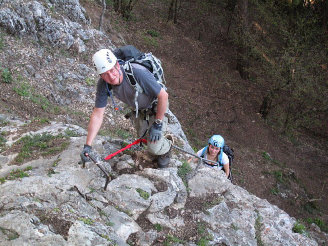 Wildenauer-Klettersteig: John und Diana in der Direktvariante