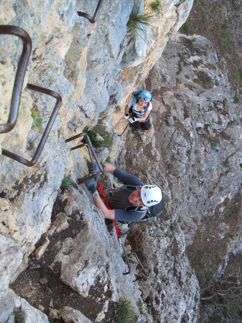 Wildenauer-Klettersteig: Diana und John in der Direktvariante