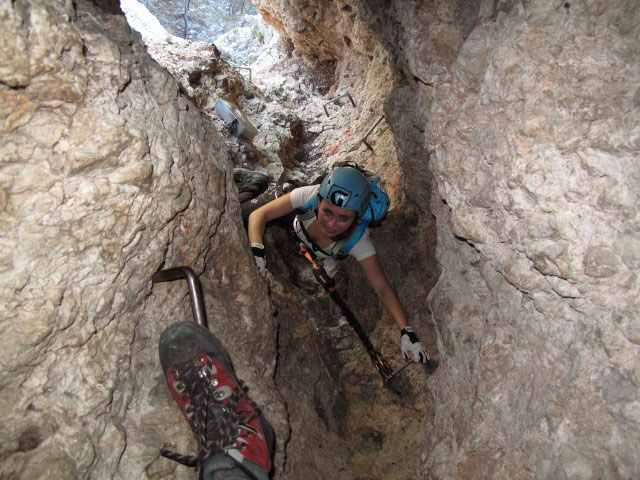 Wildenauer-Klettersteig: Diana im Schacht