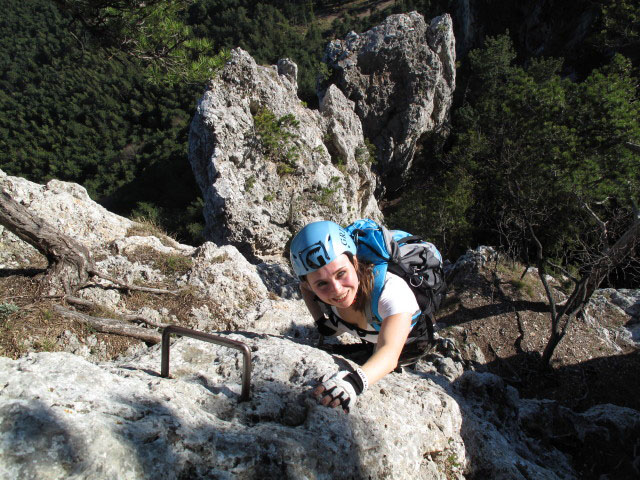 Wildenauer-Klettersteig: Diana in der Schlusswand