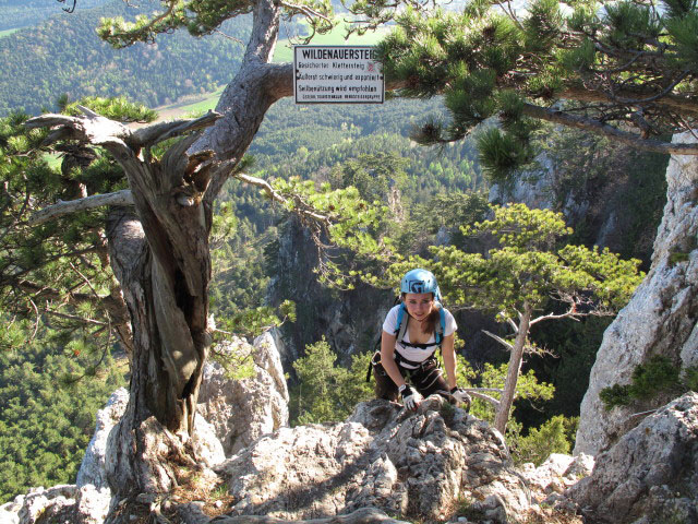 Wildenauer-Klettersteig: Diana im Ausstieg