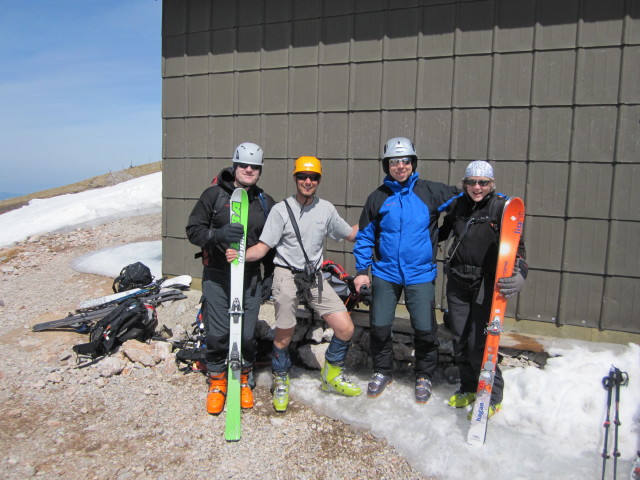 Erich, ich, Lutz und Irene bei der Fischerhütte, 2.049 m