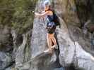 ÖTK-Klettersteig: Barbara auf der ersten Seilbrücke