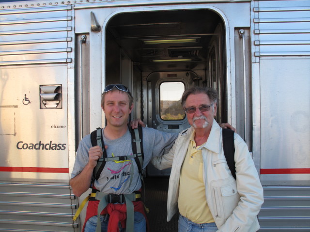 Ich und Papa im Bahnhof Green River