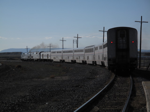 Train No. 5 bei der Ausfahrt aus dem Bahnhof Green River
