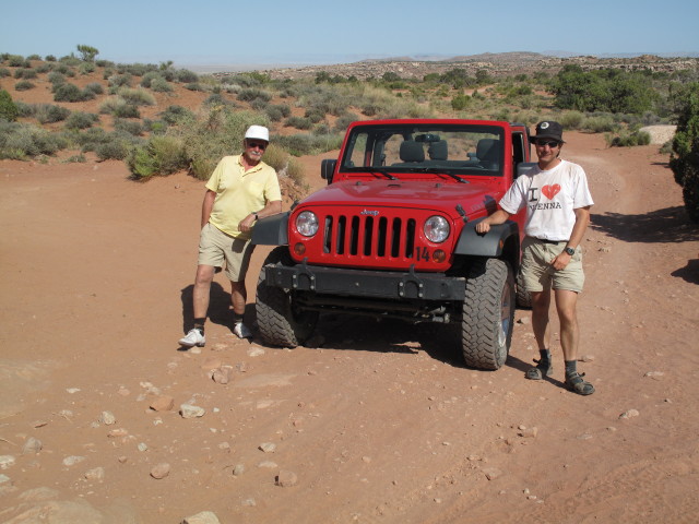 Papa und ich am Ende des Klondike Bluffs Jeep Trail (12. Mai)