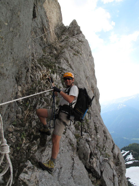 Südostsporn-Klettersteig: Ich im Einstieg (27. Mai)
