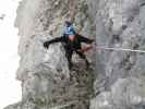 Südostsporn-Klettersteig: Irene im Einstieg (27. Mai)