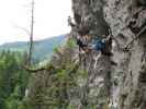 Kitz-Klettersteig: Josef, ?, ?, ? und ? bei der Vereinigung der beiden Varianten