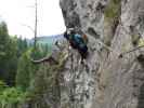 Kitz-Klettersteig: Josef, ? und ? bei der Vereinigung der beiden Varianten