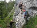 Tegelberg-Klettersteig: ?, Axel und ? im Einstieg