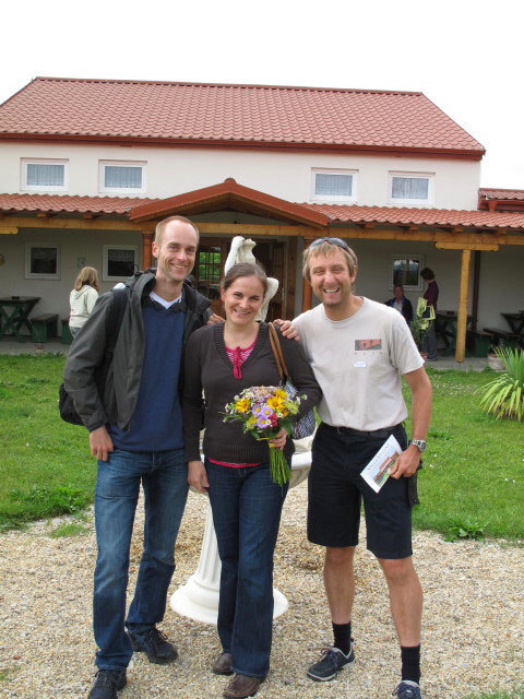 Florian, Katrin und ich in der Weinerlebniswelt Villa Vinum