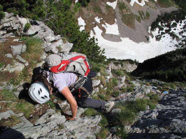 Monika zwischen Kleinem &Ouml;dstein und Gamssteinsattel (16. Juni)