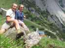 Ich und Kathrin neben Weg 622 zwischen Wasserfall-Klettersteig und Muttekopfhütte