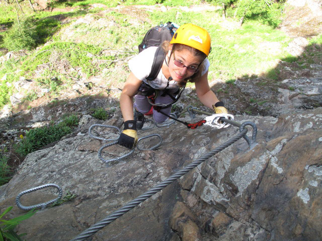 Stuibenfall-Klettersteig: Kathrin im zweiten Abschnitt