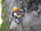 Stuibenfall-Klettersteig: Kathrin im zweiten Abschnitt