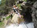 Stuibenfall-Klettersteig: Kathrin auf der Seilbrücke im zweiten Abschnitt