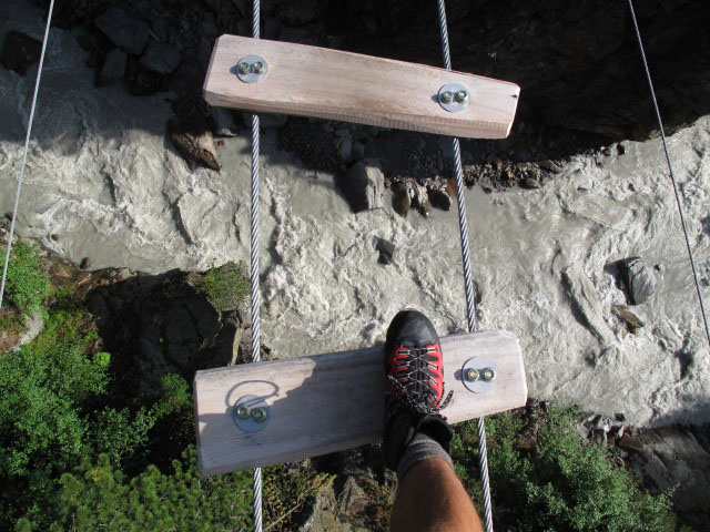 Obergurgler Klettersteig: Gurgler Ache von der Nepalbrücke aus (30. Juni)