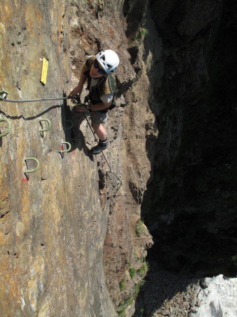 Obergurgler Klettersteig: Christoph am Beginn der Sektion 8 (30. Juni)