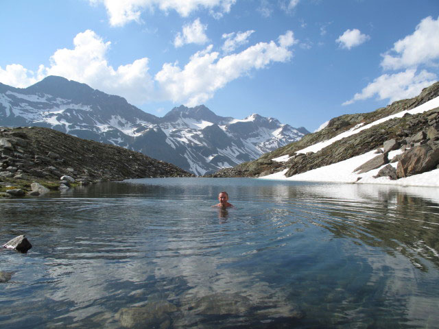 Ich neben Weg 922 zwischen Schwärzenkamm-Klettersteig und Hochwildehaus (30. Juni)