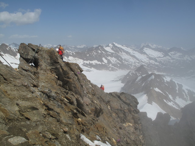 Gudrun und Christoph am Nordgrat der Hochwilde (1. Juli)