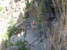 Obergurgler Klettersteig: Gudrun auf der ersten Seilbrücke (30. Juni)