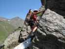 Schwärzenkamm-Klettersteig: Gudrun im Einstieg (30. Juni)