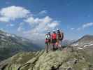 Schwärzenkamm-Klettersteig: Ich, Gudrun und Christoph beim Ausstieg (30. Juni)