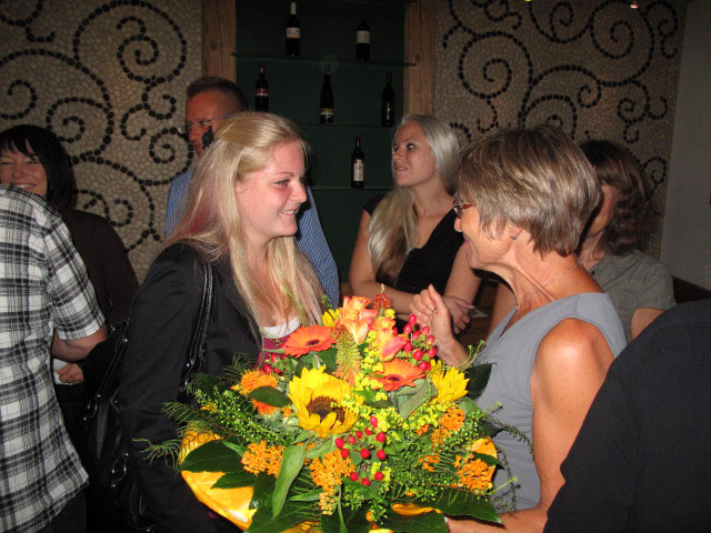 Birgit, Mario, Viktoria, Karoline und Mama im Flokal