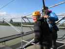 Marlies und ? am Flying Fox des Spider Rock Wien