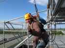 Christina am Flying Fox des Spider Rock Wien