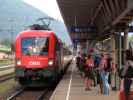 ÖBB-EC 110 im Bahnhof Mallnitz-Obervellach, 1.182 m