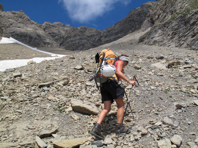 Gudrun am Augsburger Höhenweg im Gasilltal (11. Aug.)