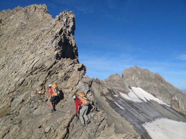 Gudrun und Christoph am Augsburger Höhenweg zwischen Grinner Ferner und Dawinkopf (12. Aug.)