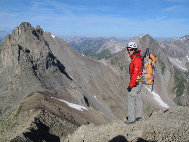 Christoph am Augsburger Höhenweg zwischen Dawinkopf und Dawinscharte (12. Aug.)