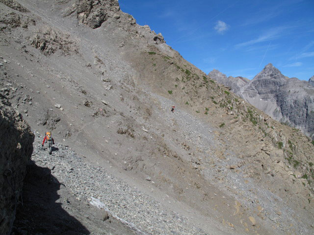 Christoph und Gudrun am Augsburger Höhenweg zwischen Gelbem Schartle und Parseierscharte (12. Aug.)