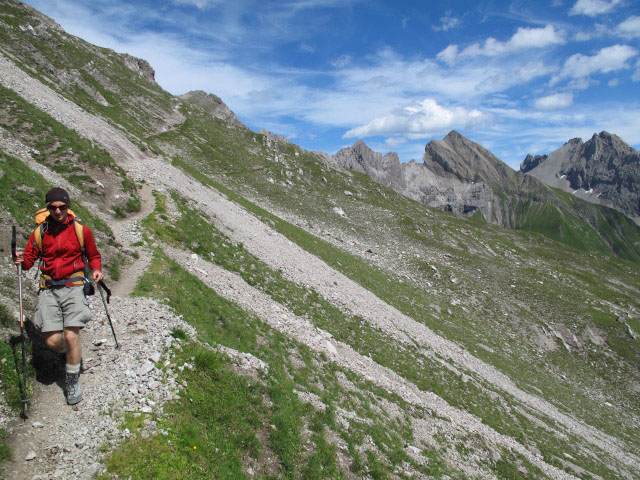 Christoph am Augsburger Höhenweg zwischen Kopfscharte und Schafnock (12. Aug.)