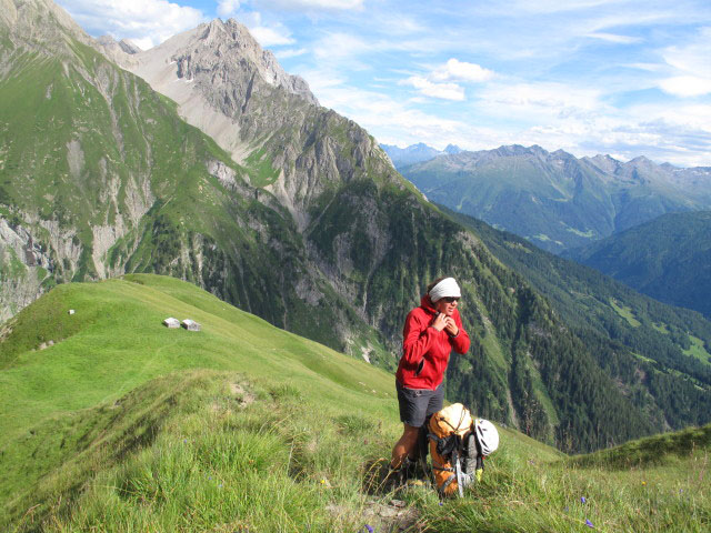 Gudrun zwischen Ansbacher Hütte und Vergratsch (12. Aug.)