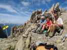 Christoph, Gudrun und ich in der Parseierscharte, 2.604 m (12. Aug.)