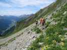 Gudrun und Christoph am Augsburger Höhenweg zwischen Parseierscharte und Grünem Brünnle (12. Aug.)