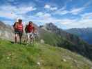 Gudrun und Christoph am Augsburger Höhenweg zwischen Kopfscharte und Schafnock (12. Aug.)