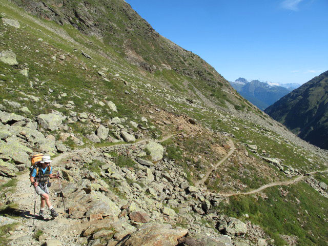 Christoph auf Weg 134 zwischen Gr&uuml;blalm und N&uuml;rnberger H&uuml;tte (17. Aug.)
