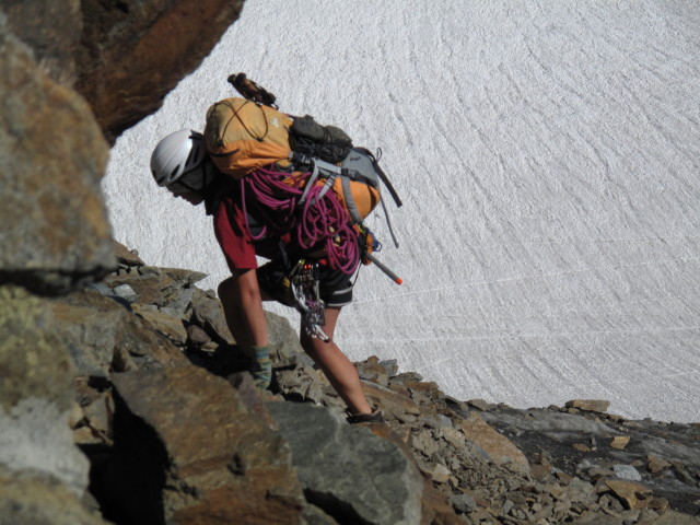 Gudrun am Ostgrat des Zuckerh&uuml;tls (18. Aug)