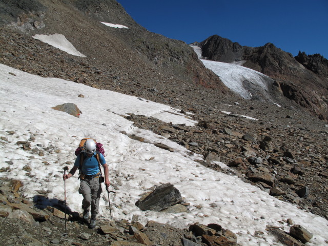 Christoph zwischen Pfaffenferner und Hildesheimer H&uuml;tte (18. Aug)